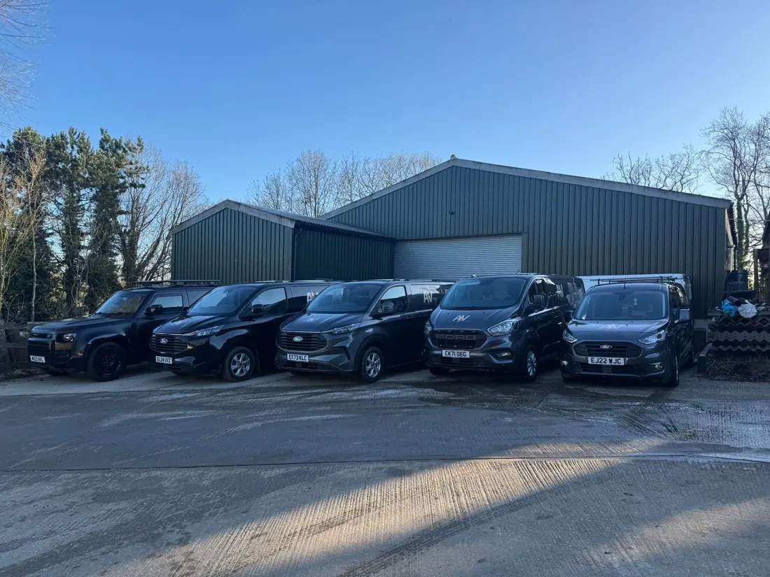 The Allview Electrical fleet, based just outside Tonbridge — a short drive from Tunbridge Wells
