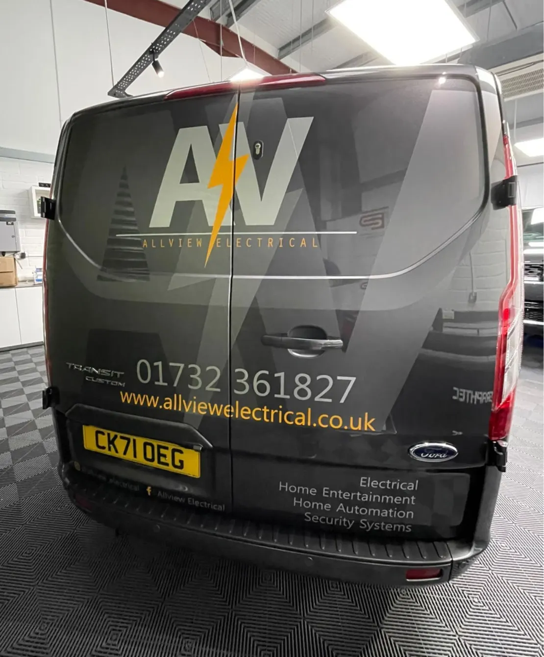 Allview Electrical van arriving for a home EV charger installation