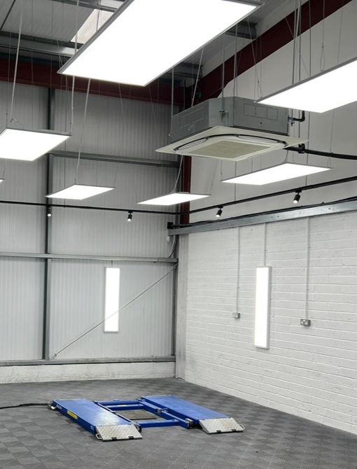 New LED lighting installed across a commercial unit