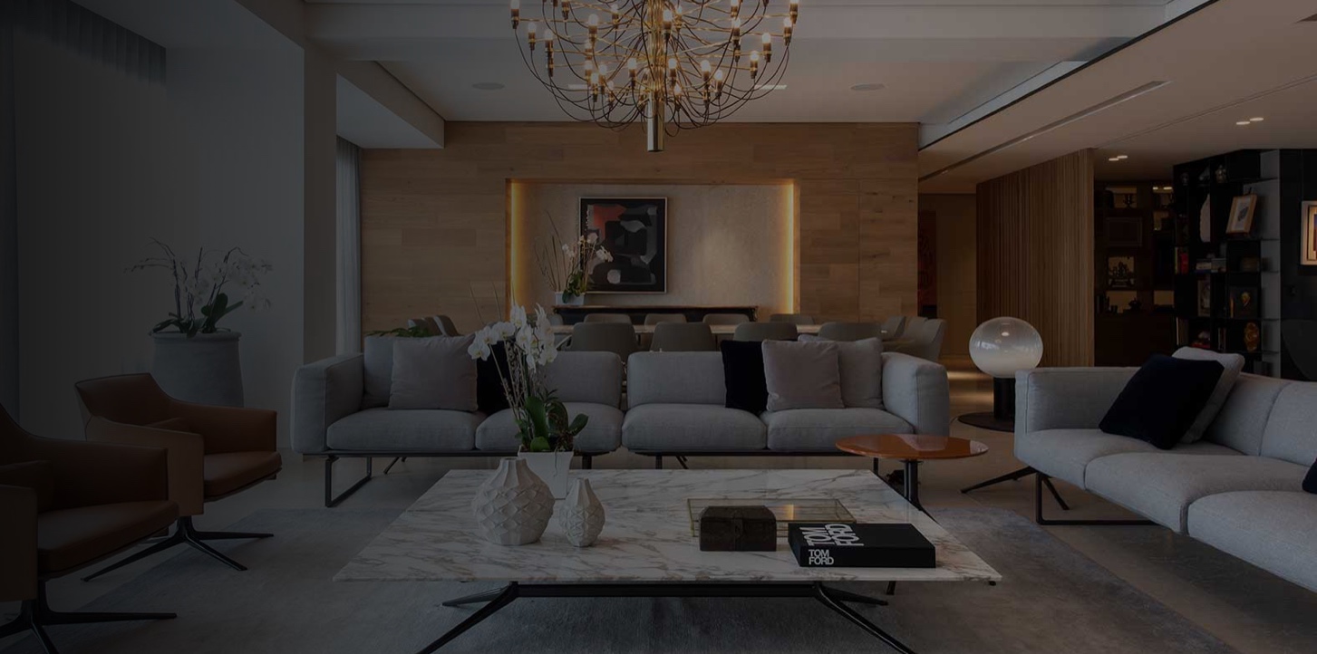 A warmly lit living space with layered smart lighting installed by Allview Electrical