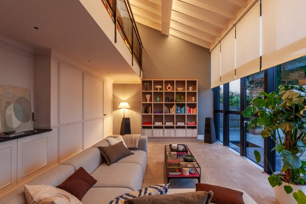 Lutron smart lighting in a luxury living space